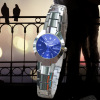 Fashionable trend swiss watch, paired watches for beloved, calendar for leisure, steel belt