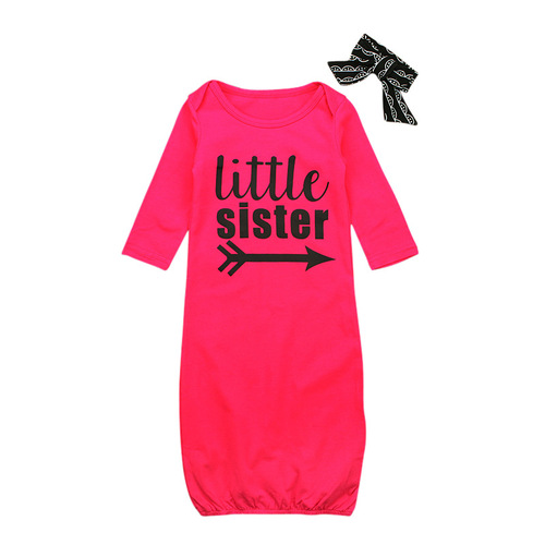 Children's European and American girl's English letter long sleeve two-piece baby sleeping bag air-conditioning anti-kick quilt one piece wholesale INS