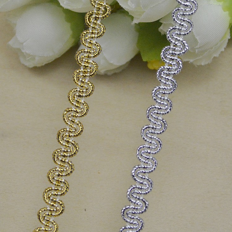 多色S型花边带珠型小弯花边带 广州曲边车线花边服装婚纱辅料