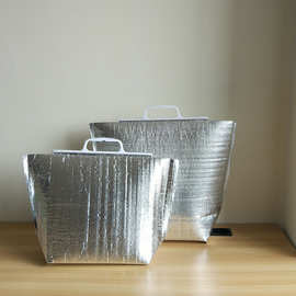 保温袋塑料手提铝箔保温袋 保暖袋冰袋购物袋 银色现货批发定做