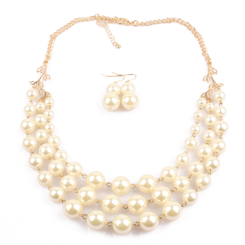 Occident and the United States pearlnecklace (creamy-white)NHCT0044-creamy-white
