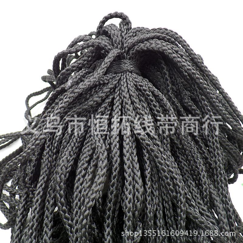 5mm低弹八股绳　黑色 白色涤纶绳  背包绳束口带