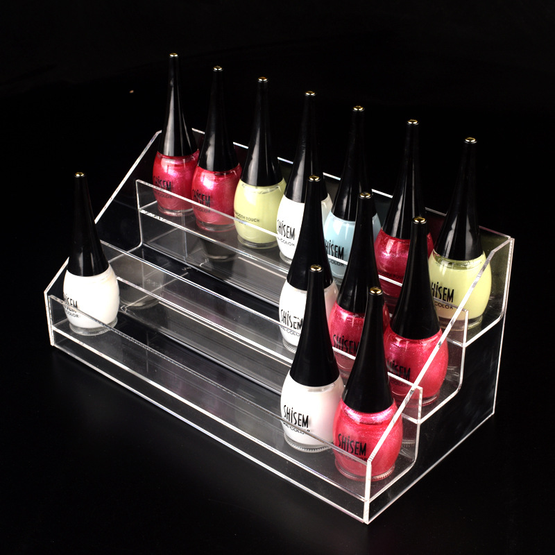 指甲油展示架 亚克力透明指甲油架美甲店展架 化妆品收纳架口红架