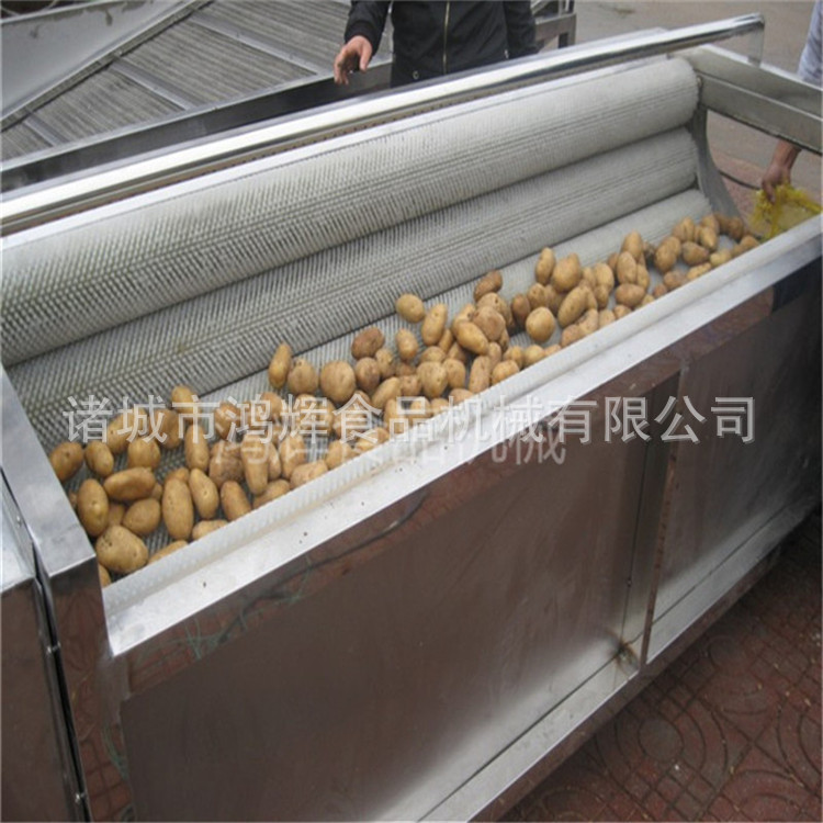 鸿辉供应海鲜清洗机 毛刷清洗机 胡萝卜清洗机