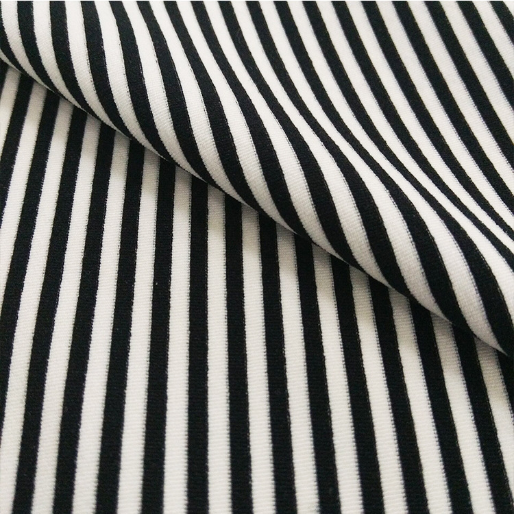 内衣亲肤可定批发 条纹双色莱卡布厂家直销 印花莱卡布料