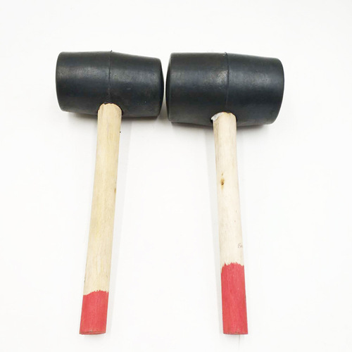 Manufacturer supplies rubber leather hammer with wooden handle rubber hammer wholesale