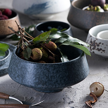 北歐風灰色陶瓷餐具飯碗沙拉碗湯面碗甜品碗創意碗缽花器擺件批發