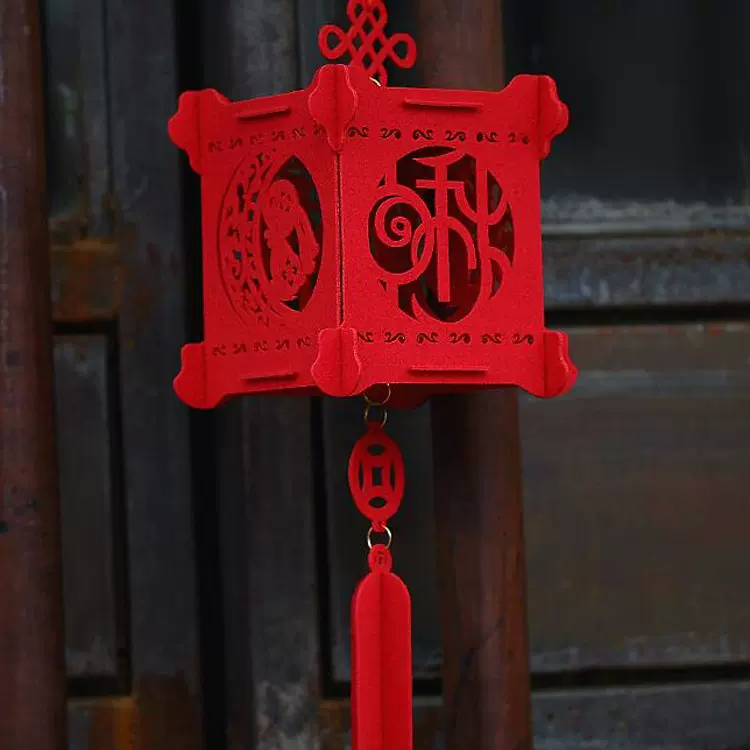 2025毛毡纸灯笼中秋节国庆商场街道景观挂件手工装饰喜庆布置