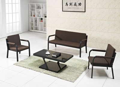 五金铁架简易拆装会客接待商务休闲办公沙发茶几组合三人部分包邮|ms