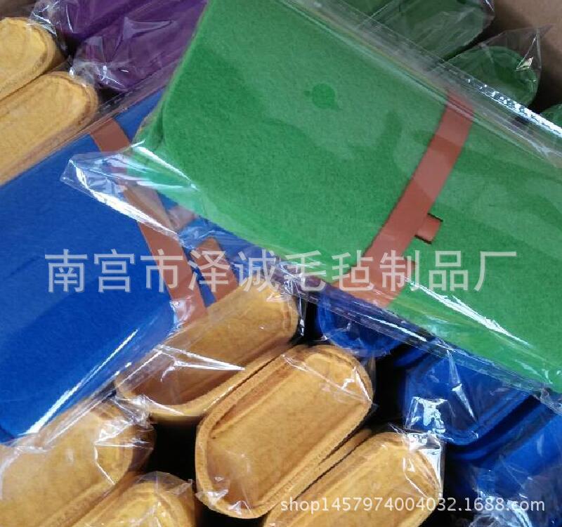 厂家定做 毛毡包时尚毛毡手机包等毛毡制品支持低价批发