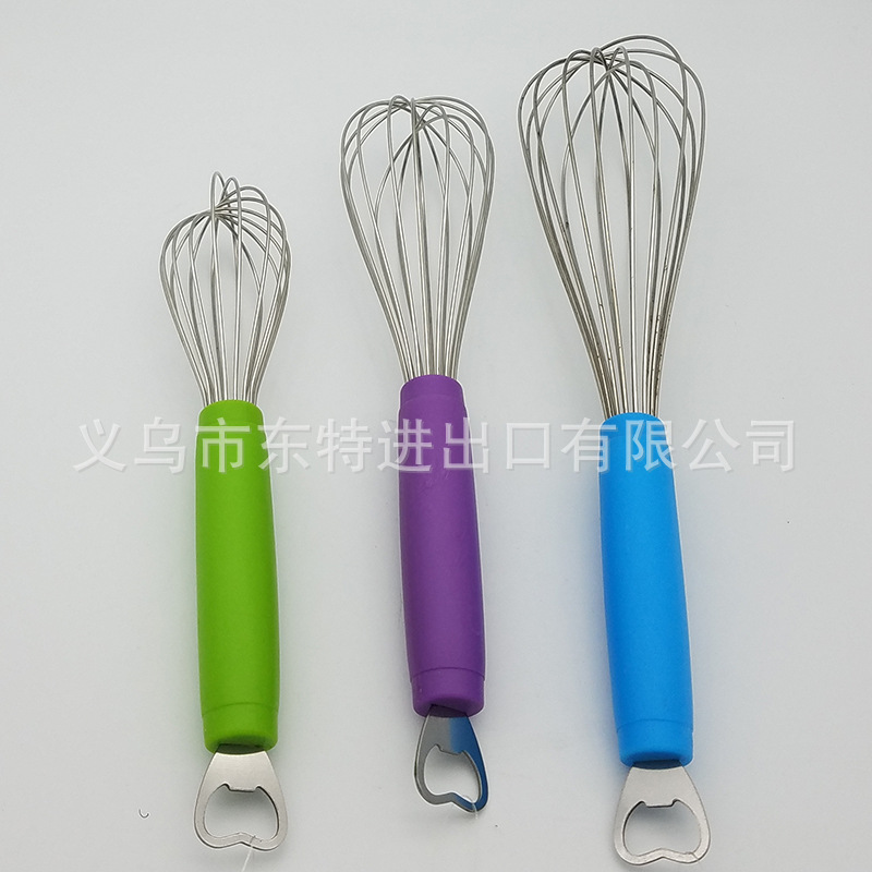 Factory direct sales of stainless steel egg beaters, plastic egg cream mixers, kitchen baking supplies, manual egg beaters detail image 3