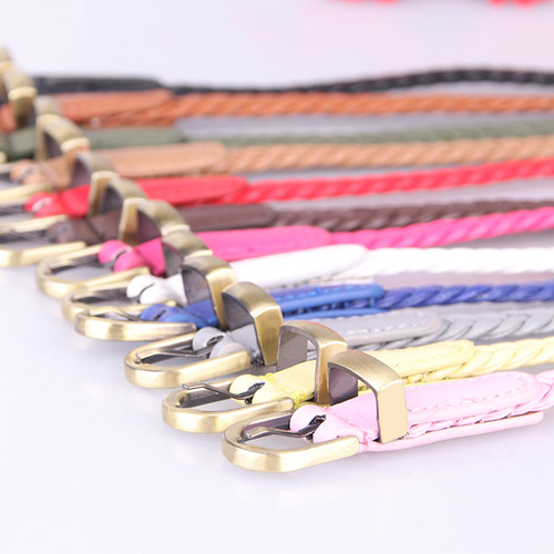 New woven belt for women, versatile thin belt with pin buckle, women's rope decoration, factory direct sales, wholesale 616
