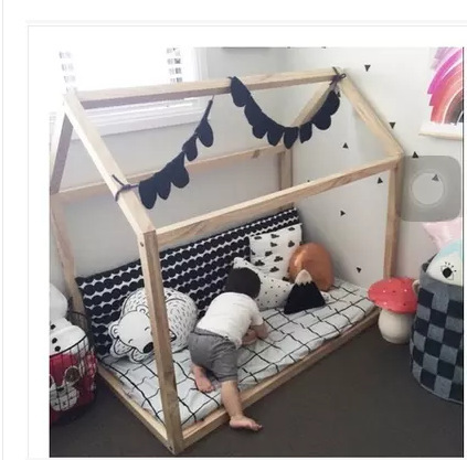 INS new children's room baby Nordic wood bed solid wood pine safety environmental protection children photography shoot