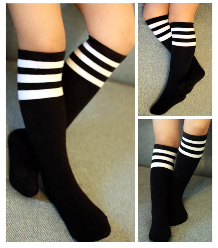 New Pure Cotton Three-bar Dance Performance Tube Socks Striped Sports Student Socks Wholesale display picture 4