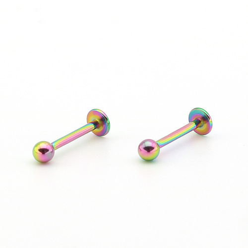 Amazon European and American titanium steel stainless steel round ball lip nails punk jewelry body piercing jewelry factory direct sales