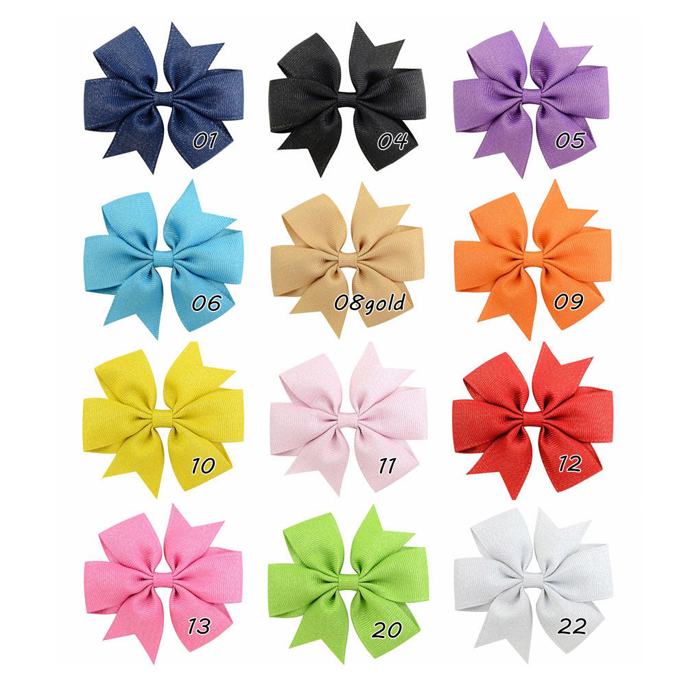 Korean Cute Style Ribbon Glitter Bow Solid Color Hair Clip Set display picture 1