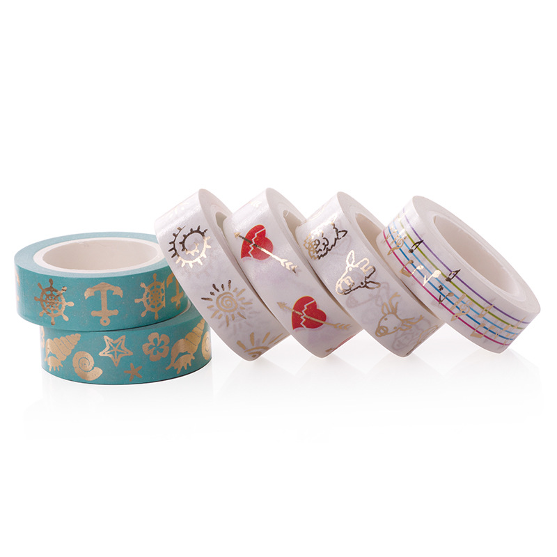 【阿固AGU】亞馬遜貨源日本燙金和紙膠帶裝飾相冊紙質手撕貼紙