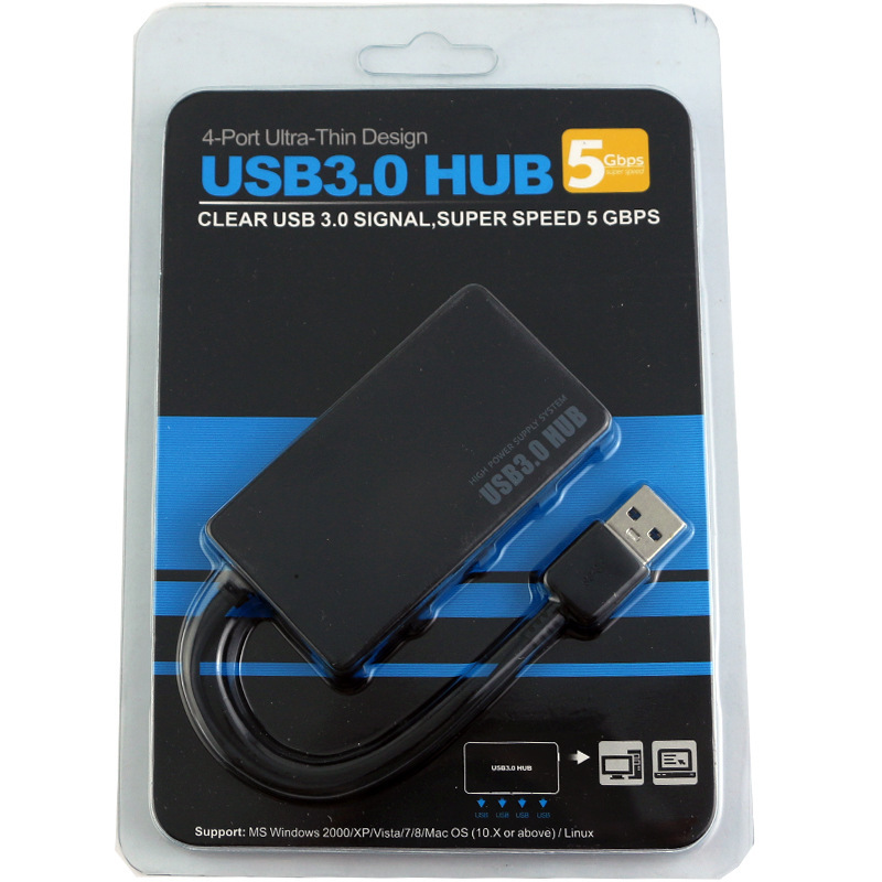 批超薄高速usb3.0 hub集线器扩展4口usb转换器一拖四usb3.0分线器