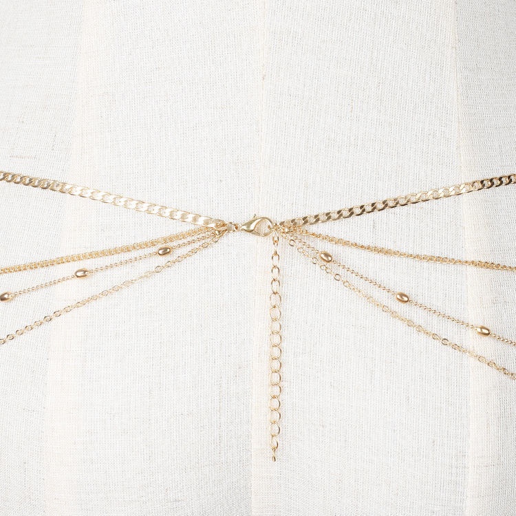26g Weight Waist Chain Classification Women'S Gender Basic Style Gold Color  Fashion Trouser Chain Hand-woven Geometric Circle Metal Multi-layer Chain Waist Chain 5