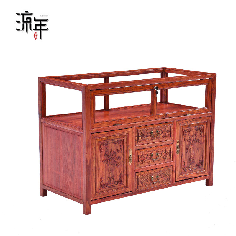 仿古珠宝展示柜 玉器置放商场实木柜台饰品展柜配件柜