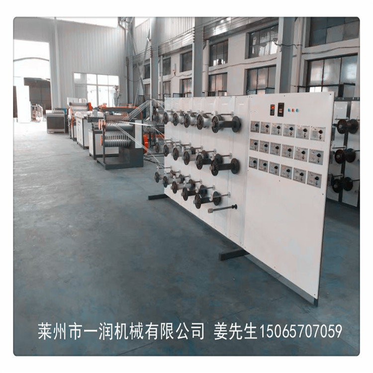 PP撕裂膜封包锁边线填充绳拉丝设备 生产塑料网状撕裂膜拉丝机组