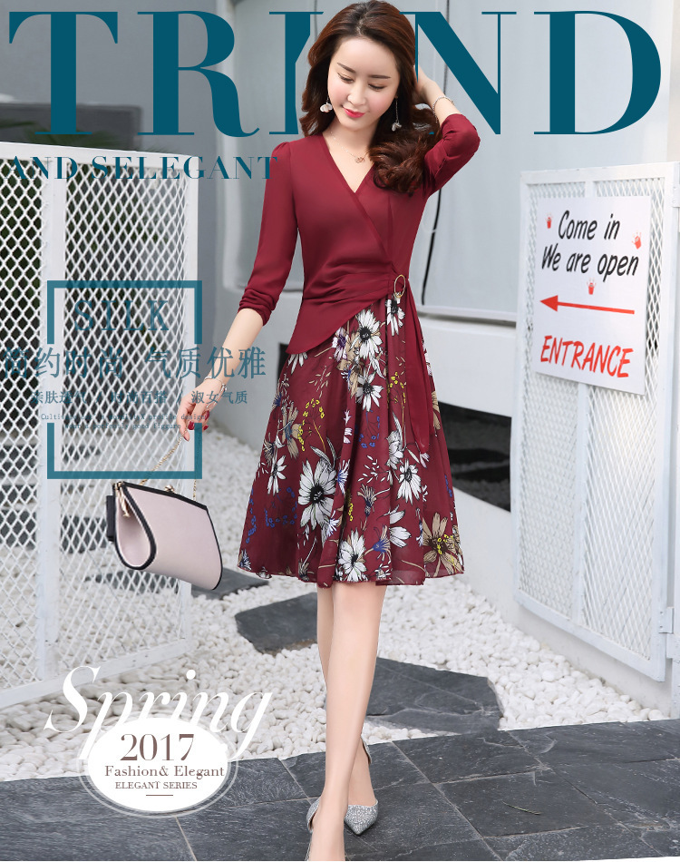 欣贝拉，2017新款春装，连衣裙，两件套，