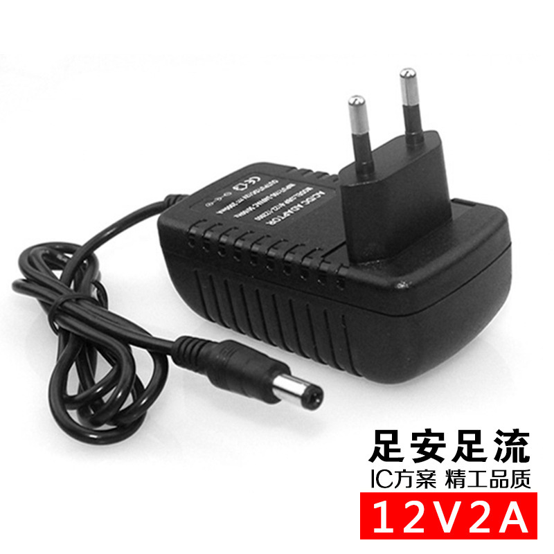 12V2A European gauge power 24W power adapter US gauge 12V power supply Christmas tree light belt massager LED power supply