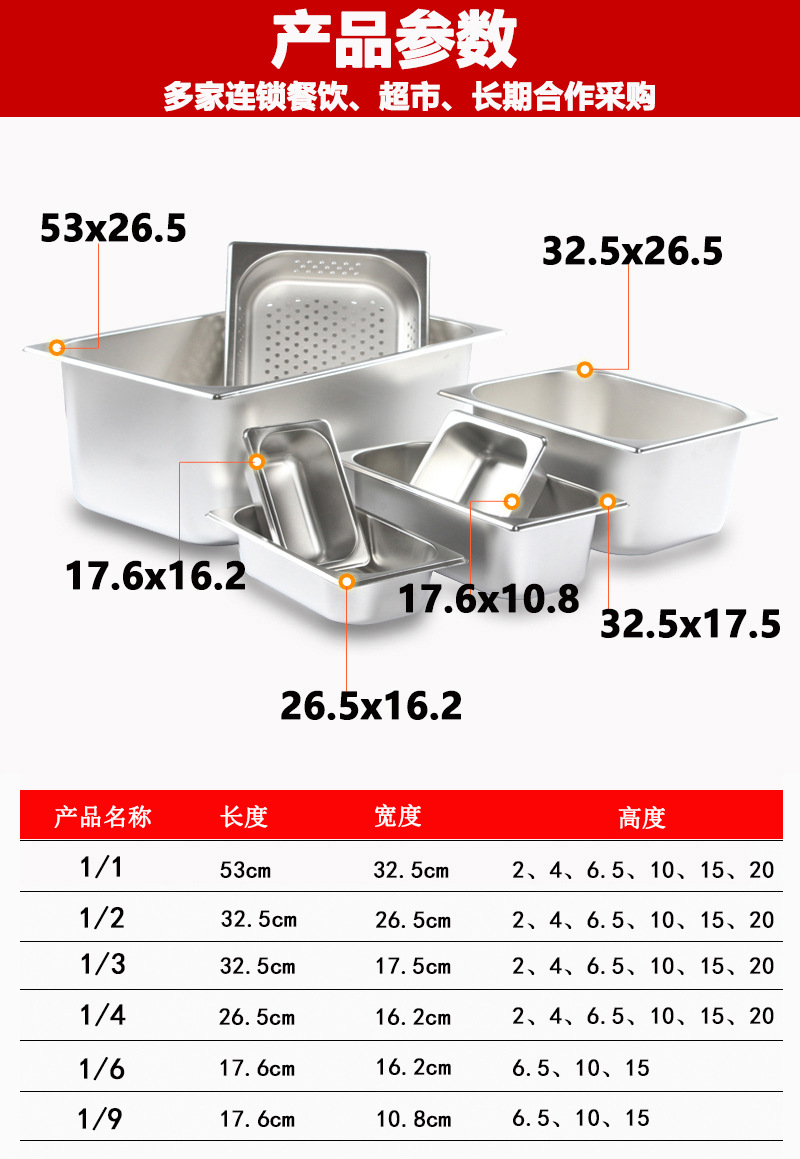 不锈钢份数盆酒店用品餐厅缺口盖子自助餐份数盘菜盒多规格分餐盆-阿里巴巴