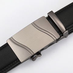 Men's Leather Automatic Buckle Youth Double Layer Calfskin Belt Pants Belt Trendy Men Men's Belt Manufacturer Wholesale