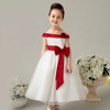 The new spring and summer European flower skirt bow dress Princess Wedding dress children children