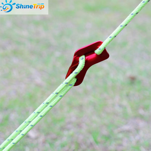 Outdoor camping and mountaineering three-eye aluminum alloy 7-character parachute rope buckle tent drawstring accessories L-shaped stopper