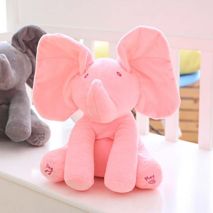 Ears will move to sing elephant plush dolls