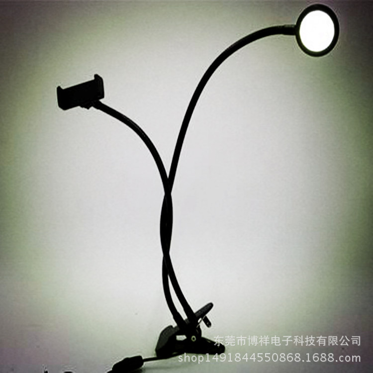 手机直播支架补光灯 LED直播美颜追剧摄影主播补光灯支架厂家|ms