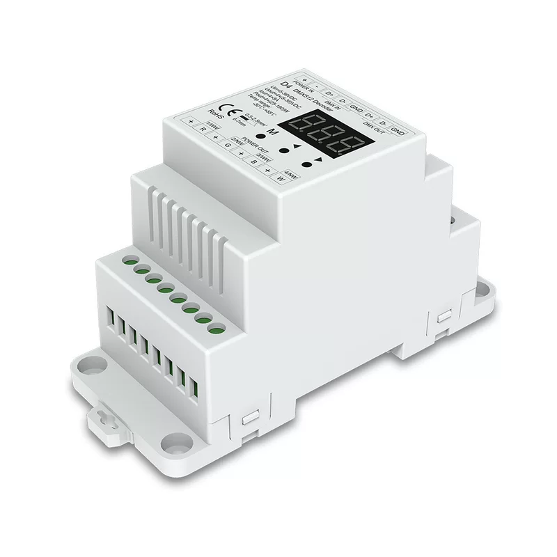 Гид-рейка с 4-канальным цифровым табло Jingqing, конвертер DMX512 постоянного напряжения типа D4