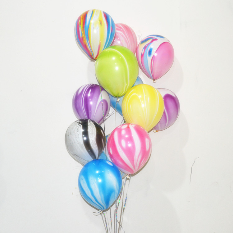 10寸O牌玛瑙气球印刷云彩球酒吧KTV装饰大理石纹云纹印花气球