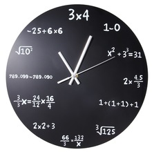 客厅创意挂钟欧式简约数字数学函数理工科科学木质时钟静音clock