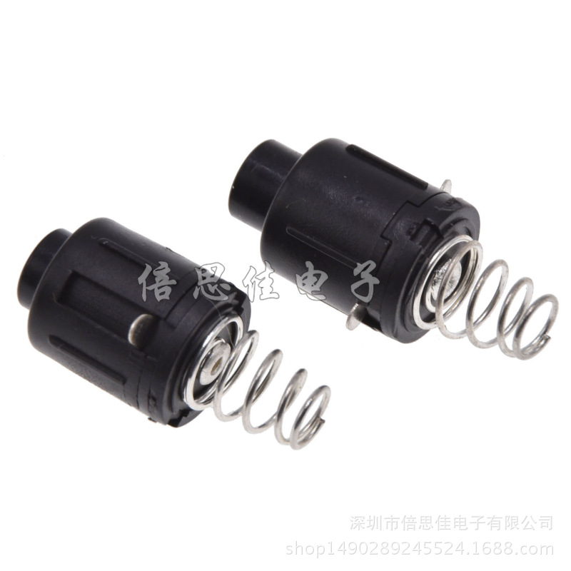 按钮开关 手电筒尾部开关带弹簧自锁开关 一开一关圆型立式带弹簧
