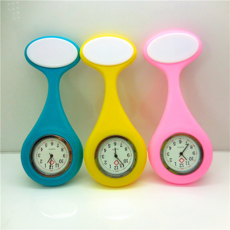 Silicone-Proof Nurse Watch Wholesale Medical Pocket Watch Hanging Watch T-Shaped Pin Chest Watch + Word Frame Luminous Watch