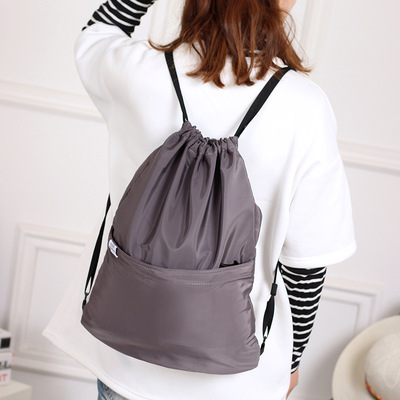 抽拉绳双肩包 2020新款大容量抽绳包 牛津舞蹈健身双肩包可定制|ms