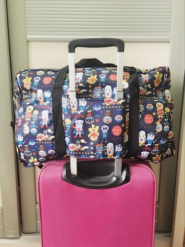 Anpanman cartoon waterproof portable foldable travel bag duffel bag foldable bag can be placed in the trolley case