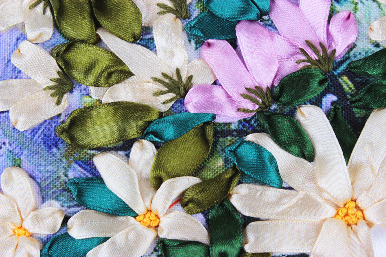 Oujin nianhua cinta de seda fábrica del bordado impresión en color directo colgando pintura