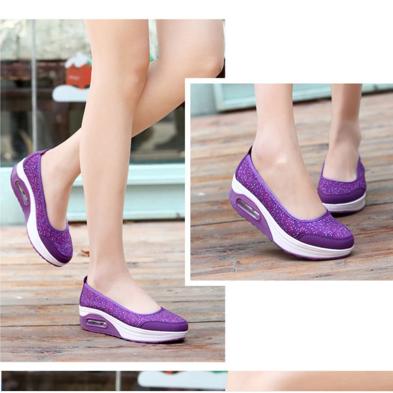 2021春夏新款网面透气垫厚底增高运动休闲浅口摇摇鞋女鞋单鞋|ms