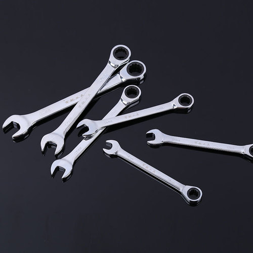 Metric ratchet combination wrench Home auto repair double-ended wrench Mirror polished quick wrench