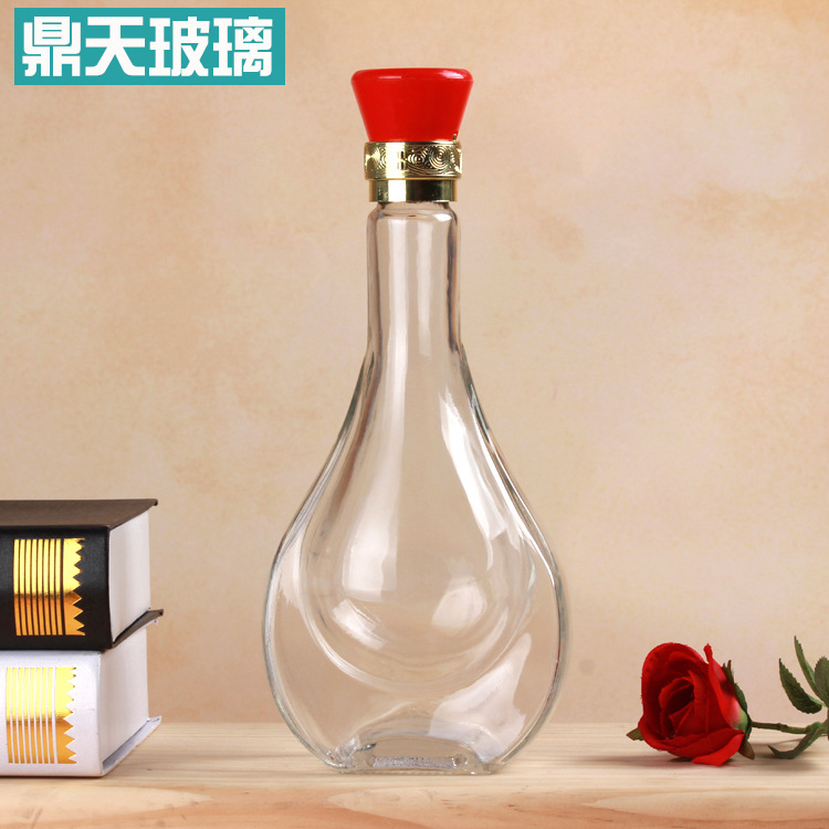 定制卡扣密封白酒瓶无铅玻璃药酒瓶厂家直销500ml空酒瓶子