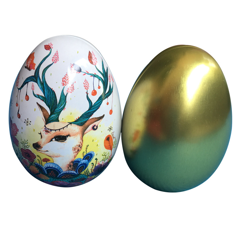 厂家直销蛋罐马口铁罐不倒翁蛋形收纳盒圣诞糖果铁盒可定制