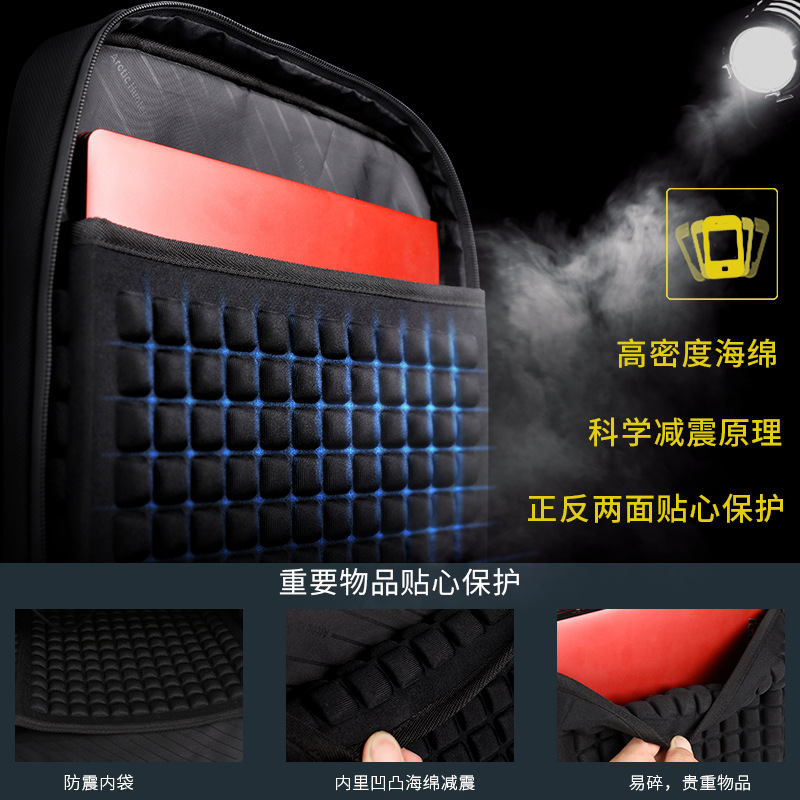 新款双肩包男 商务笔记本电脑包 usb双肩背包防水旅行男士双肩包