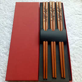 厂家批发 套装家庭装筷子便携3双家庭装中式工艺筷子