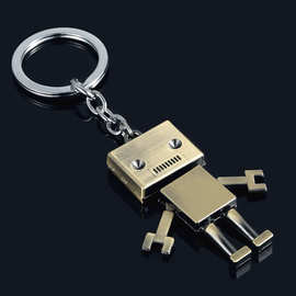 创意礼品个性复古机械机器人金属钥匙扣可活动腰挂钥匙圈链挂件