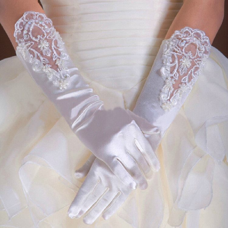Korean lace long gloves for bride