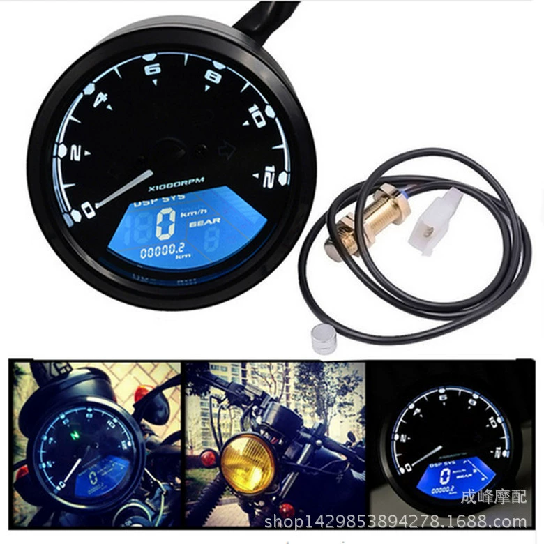 Мотоциклетный счетчик Бабуин ЖК-метр одометр мотоцикла Тахометр измеритель скорости ЖК-счетчик масла